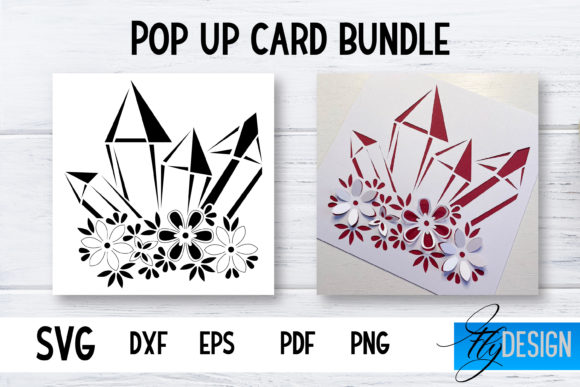 Download Pop Up Card SVG | Crystal-Flower Card - Premium Resources