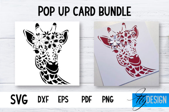 Download Pop Up Card SVG | Giraffe – Flower Card - Premium Resources